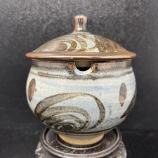 Bernard Leach stoneware Decorated marmalade Pot Leach Seal Mark only #2757