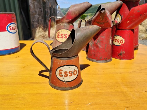 Vintage oil jug pourer esso - vintage,