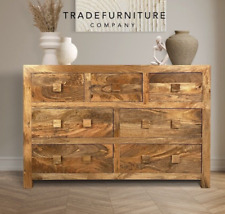 SOLID MANGO WOOD LIGHT DAKOTA EXTRA LARGE DRAWERS NEW INDIAN FURNITURE