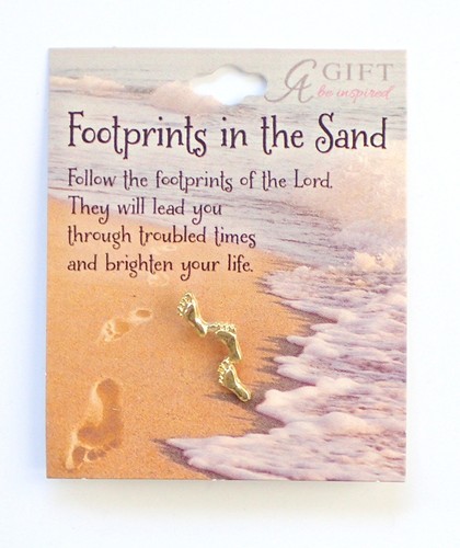 Footprints the sand lapel - footprints,