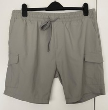 Brave Soul Size Large Men's Light Khaki Cargo Shorts Elasticated Waist Pockets