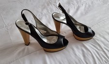 Jessica Simpson - Womens Platform shoes UK 5 - Black Leather - Size 5UK 