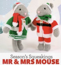 (5609) DK Knitting Pattern for Sweet Mr & Mrs Christmas Mice!
