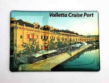 FRIDGE MAGNET SOUVENIR VALLETTA CRUISE PORT MALTA PLASTIC