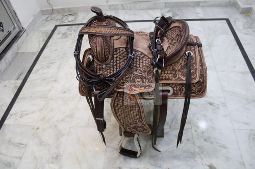 Western leather saddle - western,