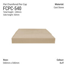 Cast Stone Flat Chamfered Pier Cap 540mm 3 Colours Free UK Mainland Delivery