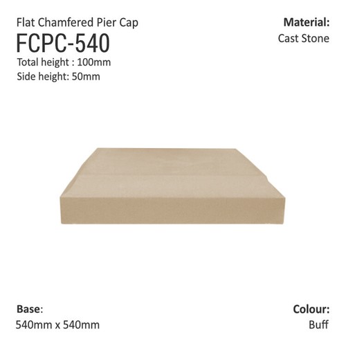 Cast stone flat - chamfered, pier