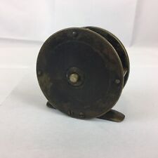 Very Rare Antique Small Brass Fishing Reel Harrod’s Ltd 6cm Diameter 