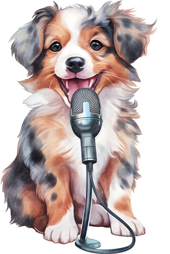 Singer dog colourful - dog, nursery