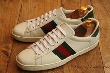 Gucci Ace Crocodile White Leather Shoes Trainers Sneakers UK 8.5 US 9.5 EU 42.5