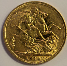1914 george gold sovereign - george,