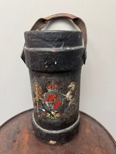 19th Century Cork Lined Cordite Container with Painted & Gilt Armorial Crest