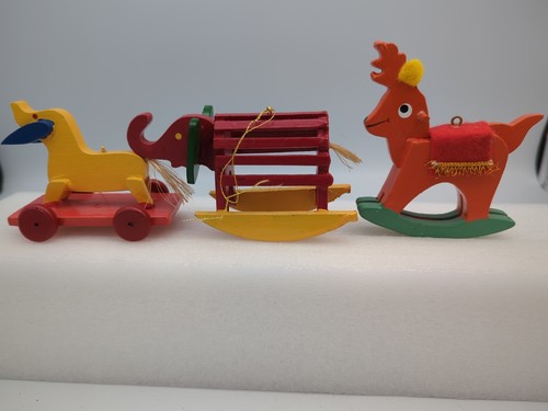 Vtg painted wooden christmas - vtg,