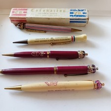 4 x1953 Queen Elizabeth II + one 1937 King George Coronation Propelling Pencils