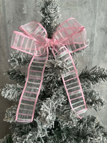 Pink christmas bow - pink, tree