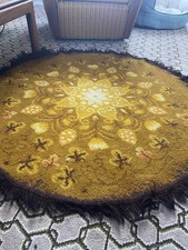 Round retro antique rug - retro,