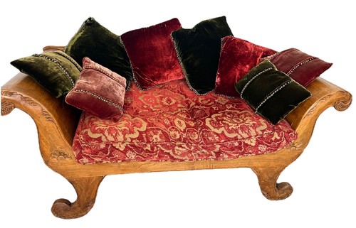 Hand carved wooden chaise
