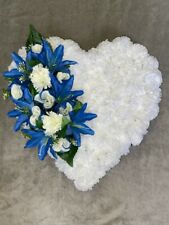 12" / 30cm HEART ARTIFICIAL SILK FUNERAL TRIBUTE FLOWER MEMORIAL WREATH FLOWERS 