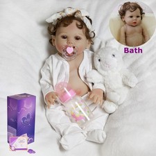 Real Life Reborn Baby Dolls 18" Full Body Silicone Vinyl Newborn Girl Doll Gift