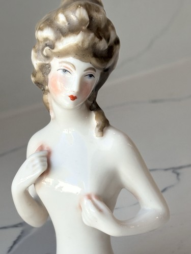 Beauty antique porcelain pin - antique,