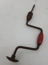 Vintage Hand Crank Brace Drill with Wooden Handle - Collectible Tool