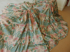 Monkwell Pair Curtains Art Nouveau Florals 66"D 127"W Extra Wide Cotton Lined