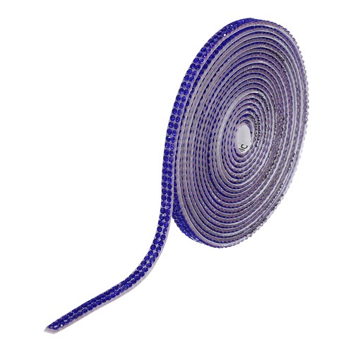 Rhinestone ribbon dark - ribbon, blue