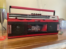 Vintage Sharp QT-242 Cassette Radio Boombox Stereo 1980s Ghettoblaster Working