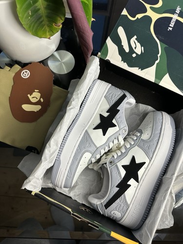 Bapesta low white grey - m2, grey'