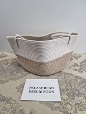 Keplin Small Rope Storage Baskets - Woven Two Tone Material Nursery Hampe (READ)