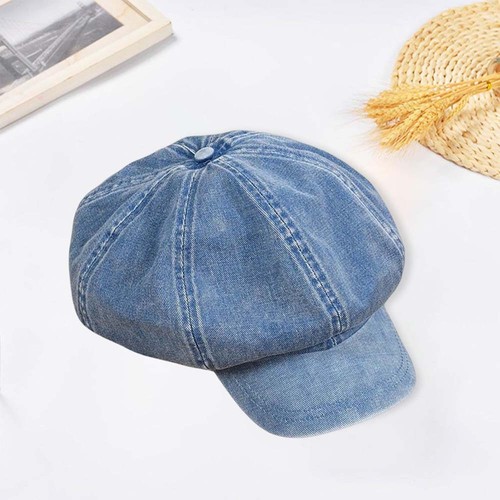 Denim cotton newsboy hat - denim,