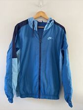 Nike Shell Suit Track Jacket Retro Blue XS Full Zip Hooded Y2K