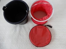 2 X MARINE BUCKETS ONE SOILED RUBBER 8 LT ONE COLLAPSIBLE PORTABLE 11 LT IN BAG.