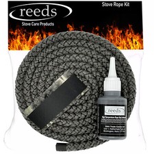 12mm Black Stove Door Seal Rope Optional Reeds Glue Kit