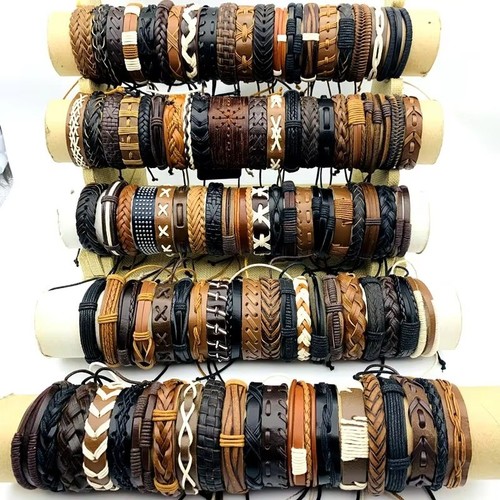 Handmade leather cuff bracelet - handmade,