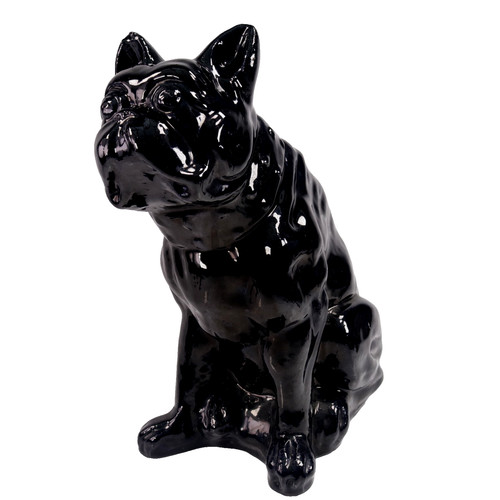 Antique french bulldog pottery - bulldog,