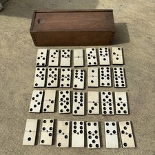 Antique Bone & Ebony Dominoes
