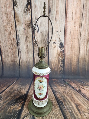 Vintage porcelain boudoir lamp - porcelain,