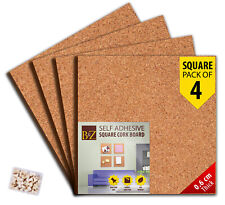 Sticky Cork Board Square Tiles Self Adhesive Mini Wall Bulletin Notice Boards 