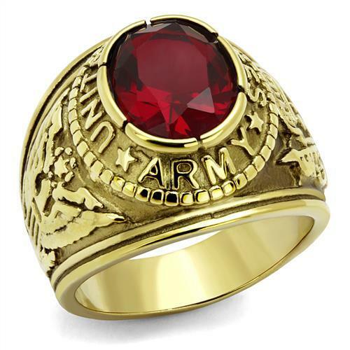 Mens gold army ring - gold, military