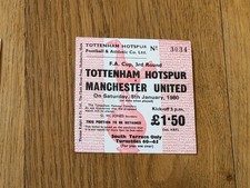 TICKET 1979/80  Tottenham v Manchester United FA Cup -  Red UTD END