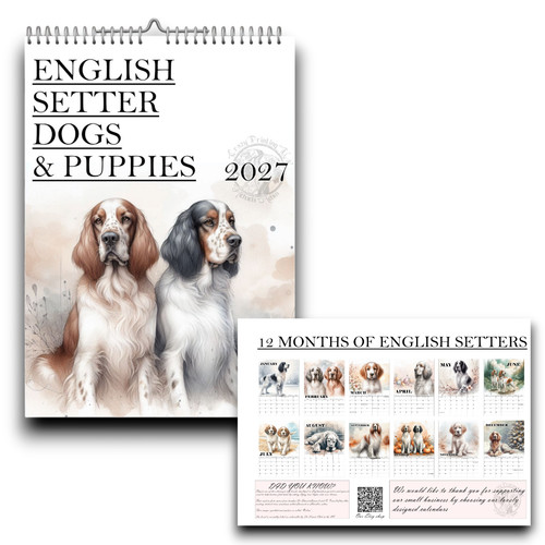 English setter calendar - setter,
