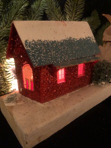 Vintage christmas putz - vintage, house~