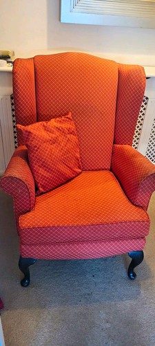 Rust gold pattern wingback - rust/gold,