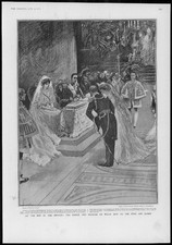 1906 Antique Print - SPAIN Prince Princess Wales King Queen Wedding Throne (287)