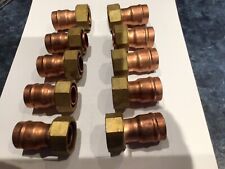 10   22mm x 3/4 tap connectors By Yorkshire Fittings. RINGS ARE LEADED SOLDER.