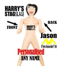 Blow up Doll PERSONALISED Stag Night Inflatable Joke Prank
