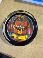SCOTTISH GLASS PAPERWEIGHT SCOTT CLAN FAMILY CREST
