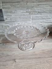 Glass cake stand - glass, large