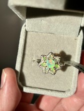 Beautiful Ethiopian opal Ring Set In Sterling Silver U.K. Size T - U from TGGC